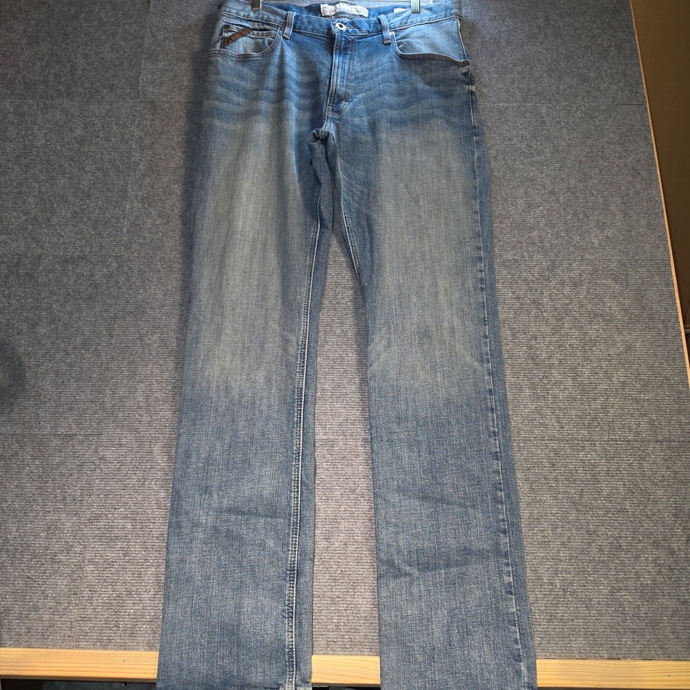 Ariat M4 Legacy Sawyer Jeans Mens 34x36 Blue Good Relaxed Straight Leg 10029009